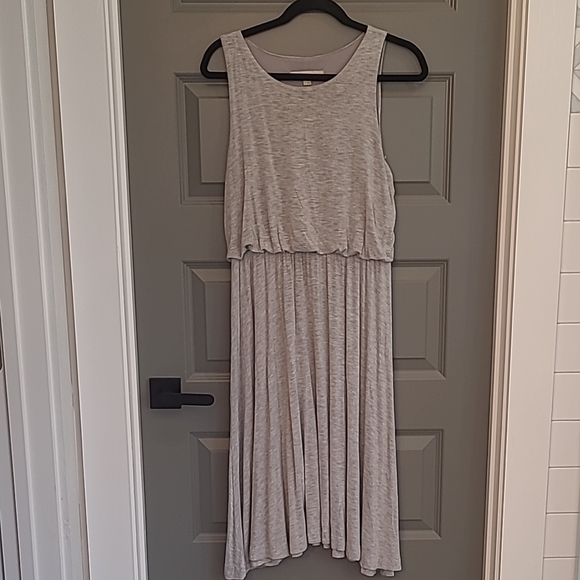 Loft Casual Grey Midi Dress - Picture 1 of 5